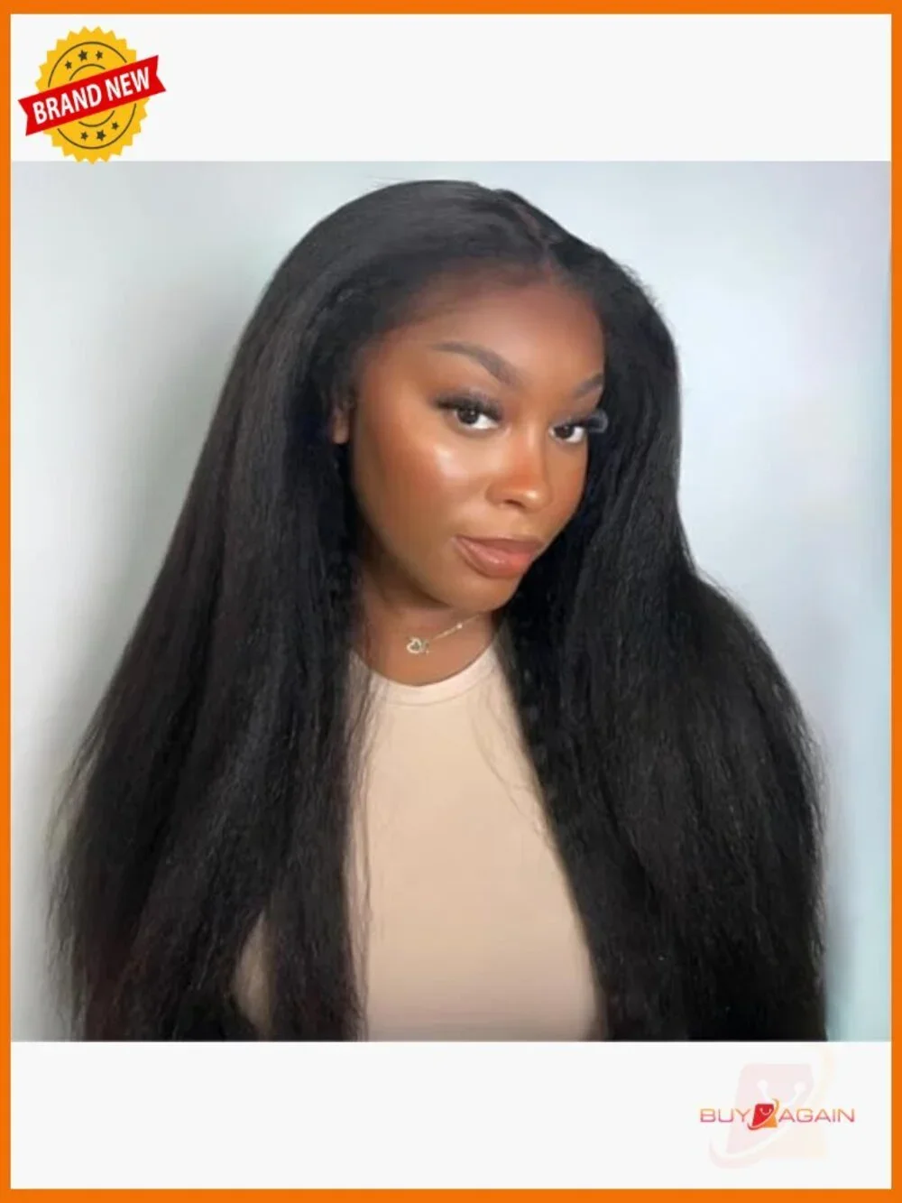 3 in 1 Half Wig Kinky Straight Glueless Human Hair Seamless Clip In 18 Inch